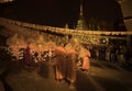 CHIANG MAI THAILAND Ã¢â¬â MARCH 1 : Makha Bucha Day.Traditional buddhist monks and the lighting candles for religious ceremonies.